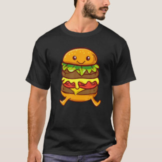 Cute Kawaii Anime - Burger - Hamburger - Aestetisk T Shirt
