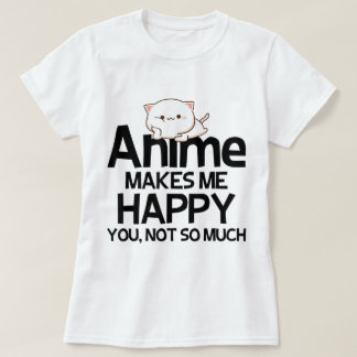 Cute Kawaii Anime Cat Joke Design T Shirt