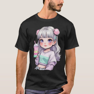 ✨ Cute Kawaii Anime Girl Bubble Tea T Shirt