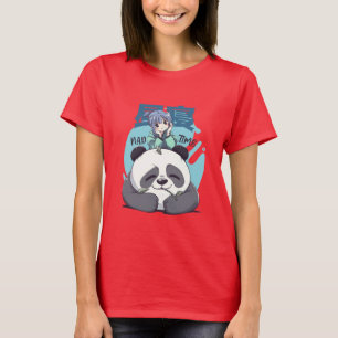 Cute Kawaii Anime Girl Panda Nap Time T Shirt