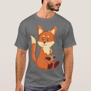 Cute Kawaii AnimeFo Drinking CoffeeAesthetic Japan T Shirt