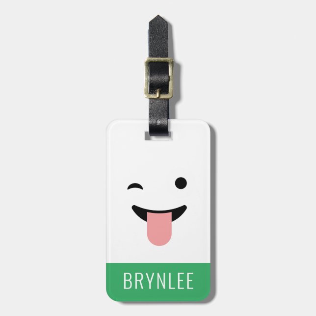 Cute Kawaii Ansikte Bagagebricka (Vertikal Framsida)