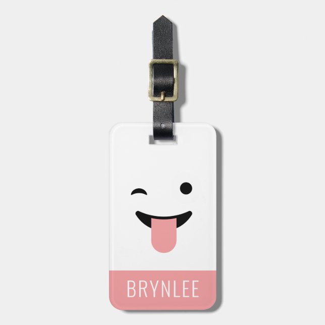 Cute Kawaii Ansikte Bagagebricka (Vertikal Framsida)