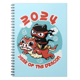 Cute Kawaii Art 2024 Dragens år Anteckningsbok