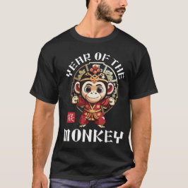 Cute Kawaii Asian Chinese Monkey Zodiac Lunar År T Shirt
