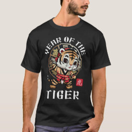 Cute Kawaii Asian Chinese Tiger Zodiac Lunar År T Shirt