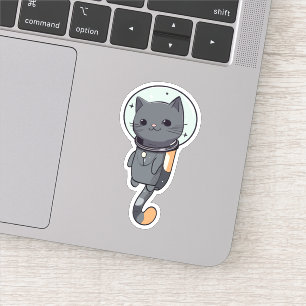 Cute Kawaii Astronaut Black Cat Klistermärken
