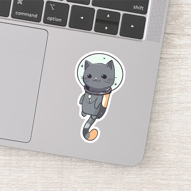 Cute Kawaii Astronaut Black Cat Klistermärken (Detalj)
