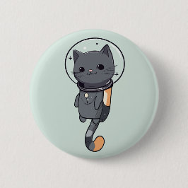 Cute Kawaii Astronaut Black Cat Knapp