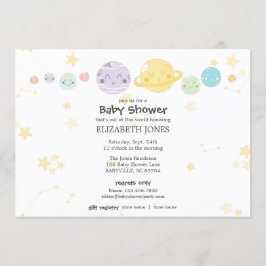 Cute Kawaii Astronomy Baby Shower Inbjudningar