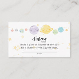 Cute Kawaii Astronomy Baby Shower Raffle Tilläggskort