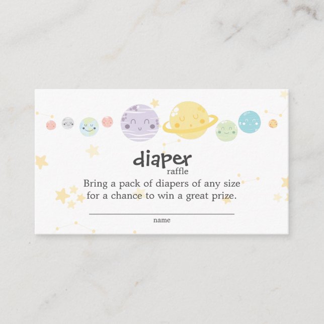 Cute Kawaii Astronomy Baby Shower Raffle Tilläggskort (Framsida)