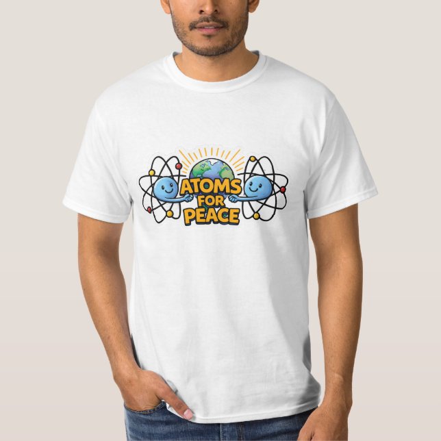 Cute Kawaii Atoms For Peace- Science Teach T-Shirt (Framsida)