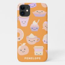 Cute Kawaii Autumn Pumpkin Paj Mönster i Pastel