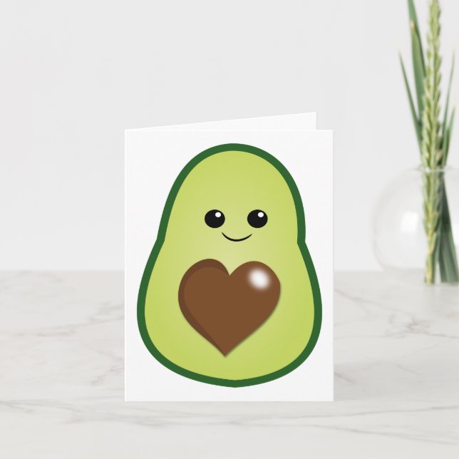 Cute Kawaii Avocado Allmän Använda Kort (Framsida)