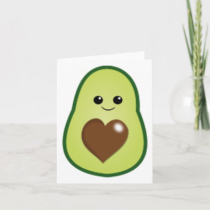 Cute Kawaii Avocado Allmän Använda Kort