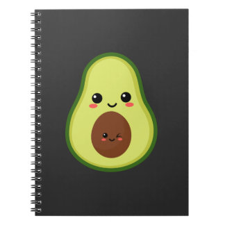 Cute kawaii avocado anteckningsbok