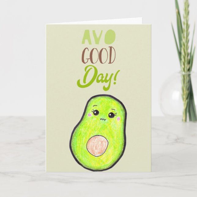 Cute Kawaii Avocado Avo bra day BLANK typography Kort (Framsida)