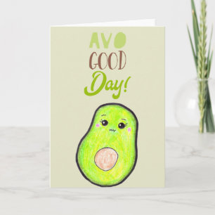 Cute Kawaii Avocado Avo bra day BLANK typography Kort