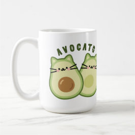 Cute Kawaii Avocado Cat Mashup Kaffemugg