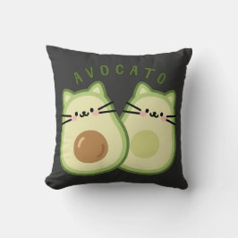 Cute Kawaii Avocado Cat Mashup Kudde