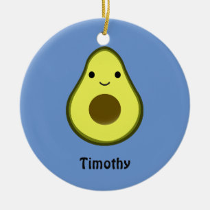 Cute Kawaii Avocado Julgransprydnad Keramik