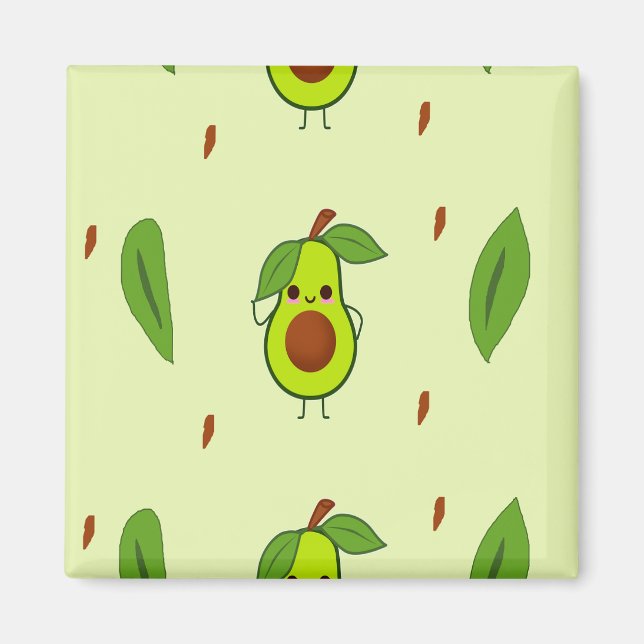 Cute kawaii avocado magnet (Framsidan)