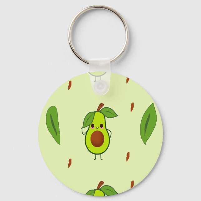 Cute kawaii avocado nyckelring (Framsida)