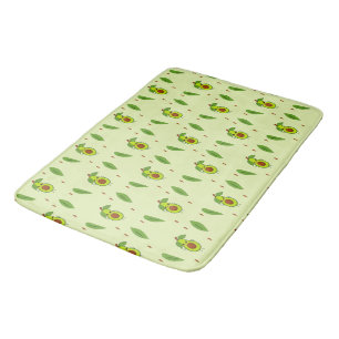 Cute kawaii avocado på grönt badrumsmatta