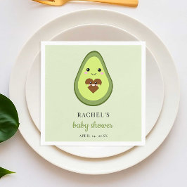 Cute Kawaii Avocado Pgraant Baby Shower Fiesta Pappersservett