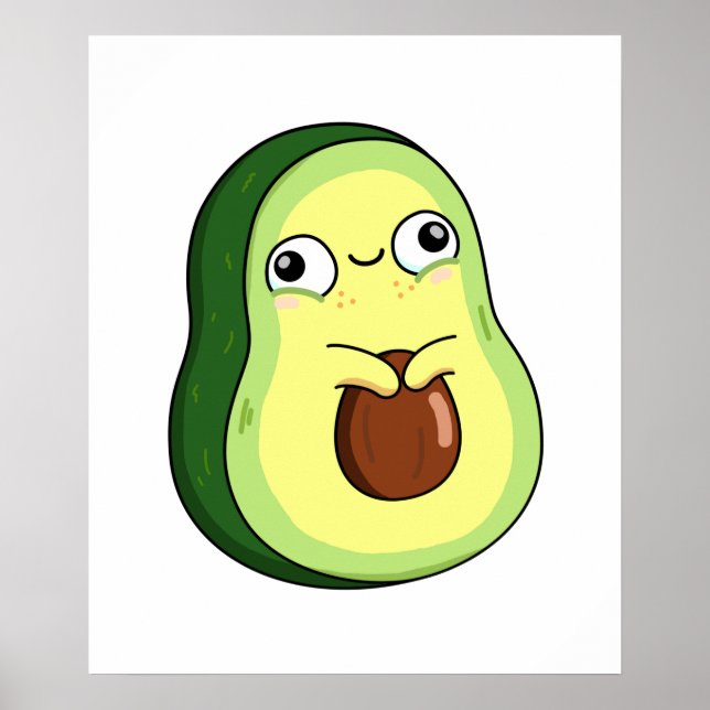 Cute Kawaii Avocado Poster (Framsidan)