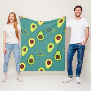 Cute Kawaii Avocado-segmentets sommargradient Möns Fleecefilt