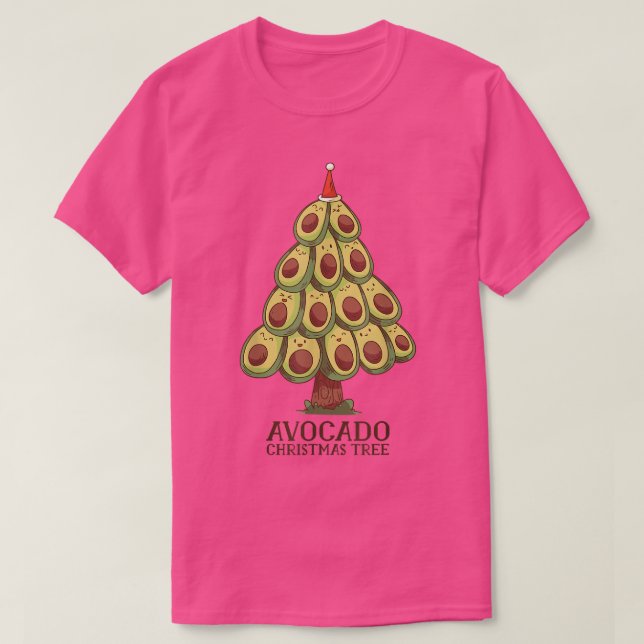 Cute Kawaii Avocado Träd Julgran Avocado T Shirt (Design framsida)