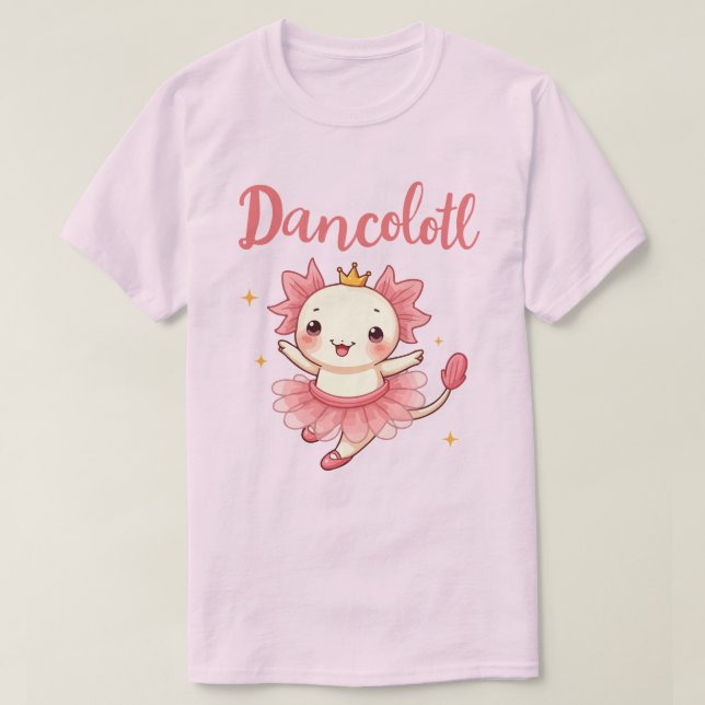 Cute Kawaii Axolotl Ballerina "Dancolotl" Tutu T Shirt (Design framsida)