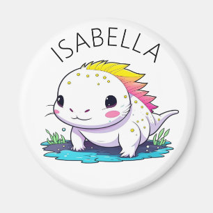 Cute Kawaii Axolotl Illustration Personlig Magnet