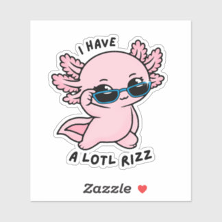 Cute Kawaii Axolotl Lotl Rizz Funny Pun Sticker Klistermärken