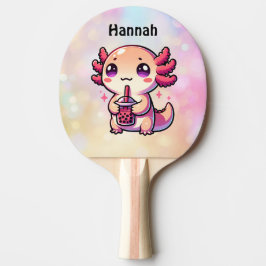 Cute Kawaii Axolotl med Bubble Tea Personlig Pingisracket