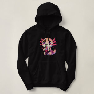 Cute Kawaii Axolotl med Bubble Tea T Shirt