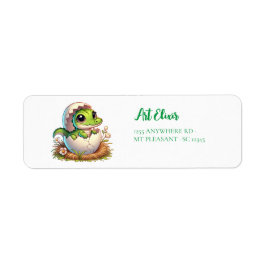 Cute Kawaii Baby Alligator Hatching Address Label Returadress Etikett