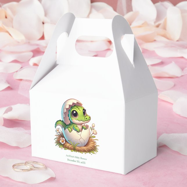 Cute Kawaii Baby Alligator Hatching Baby Shower Presentaskar (Bröllop)