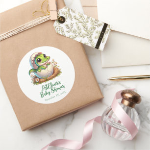 Cute Kawaii Baby Alligator Hatching Baby Shower Runt Klistermärke