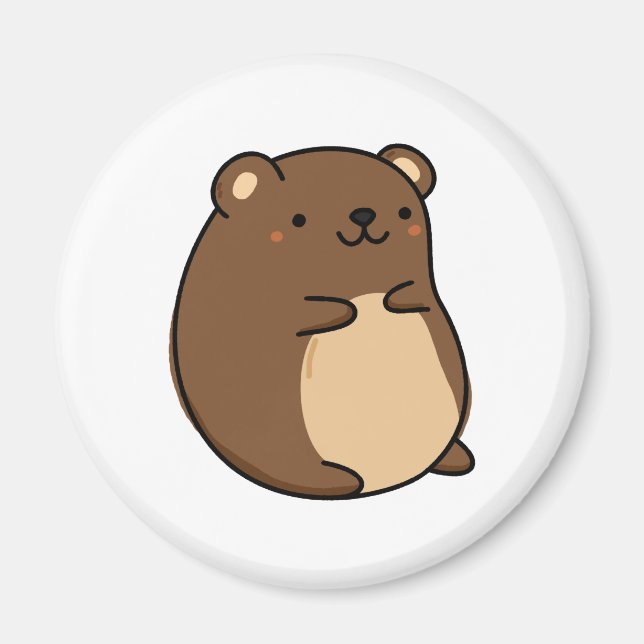 Cute Kawaii Baby Brown Bear Magnet (Framsidan)