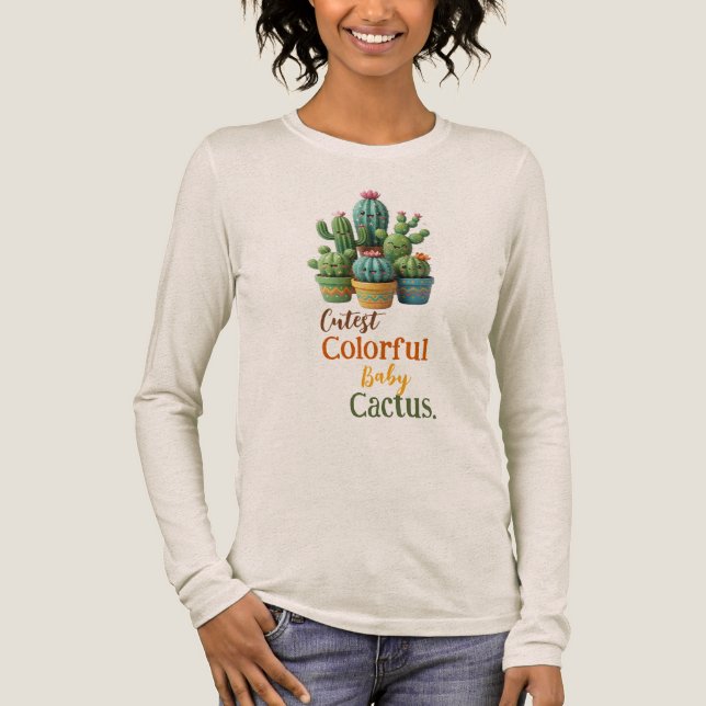 Cute Kawaii Baby Cactus Collection - Color T Shirt (Framsida)
