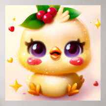 Cute Kawaii Baby Chicken med Holly