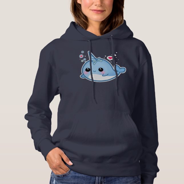 Cute kawaii baby narwhal tröja (Framsida)