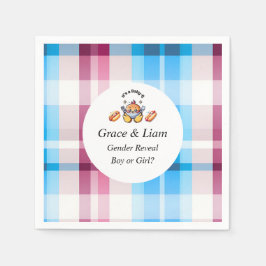 Cute Kawaii Baby-Q Gender Reveal Party Pappersservett