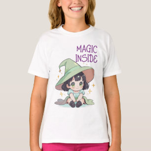 Cute Kawaii Baby Witch Design för barn, Småbarn T Shirt
