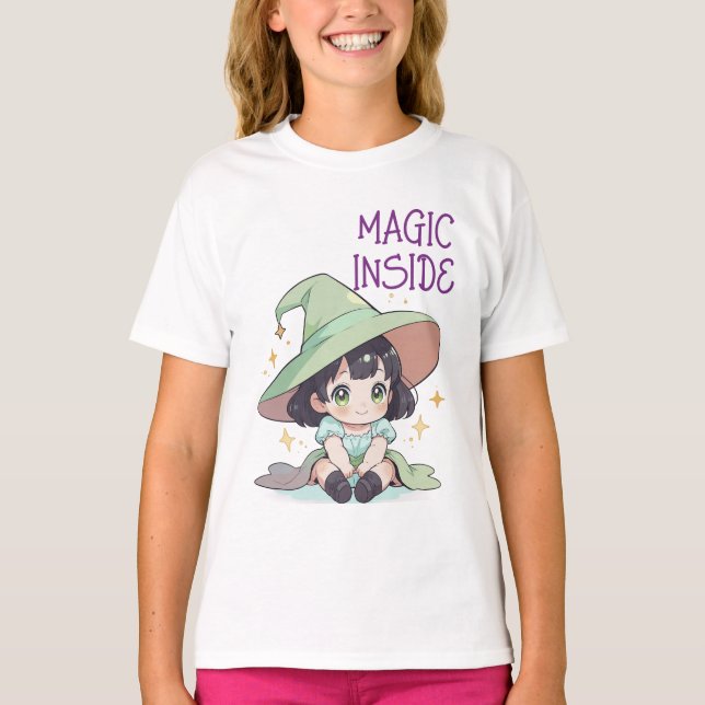 Cute Kawaii Baby Witch Design för barn, Småbarn T Shirt (Framsida)