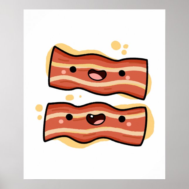 Cute Kawaii Bacon Strips Poster (Framsidan)