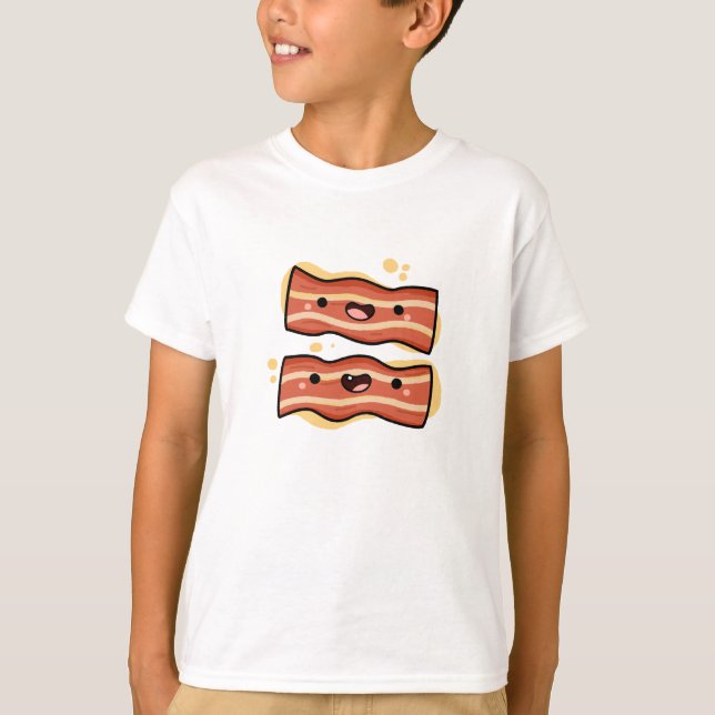 Cute Kawaii Bacon Strips T Shirt (Framsida)